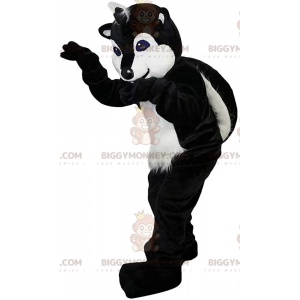 BIGGYMONKEY™ mascot costume black and white polecat, raccoon