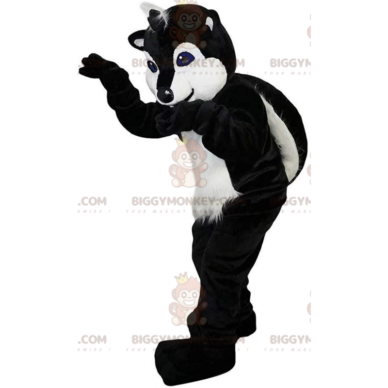 Kostým maskota BIGGYMONKEY™ černobílý tchor, kostým mývala – Kostým maskota BIGGYMONKEY™ černobílý tchor, kostým mývala –