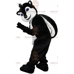 BIGGYMONKEY™ mascot costume black and white polecat, raccoon