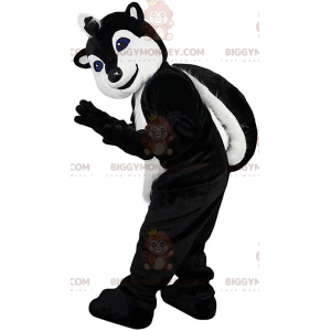 BIGGYMONKEY™ mascottekostuum zwart-wit bunzing, wasbeerkostuum