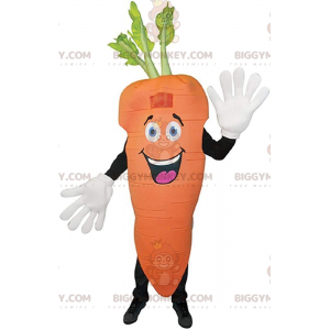 Giant orange carrot BIGGYMONKEY™ mascot costume, vegetable