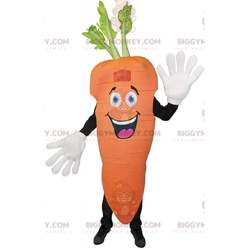 Jätte orange morot BIGGYMONKEY™ maskotdräkt, grönsaksdräkt -