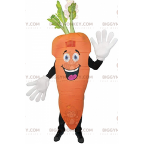 Giant orange carrot BIGGYMONKEY™ mascot costume, vegetable