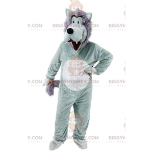 BIGGYMONKEY™ Gray and White Wolf Mascot Costume, Fun and Furry