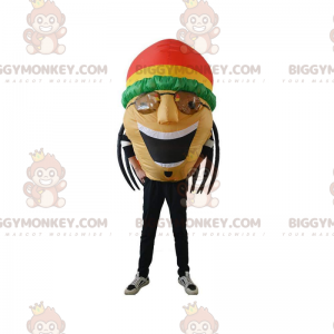 BIGGYMONKEY™ maskotkostume oppustelig Rastaman, jamaicansk med