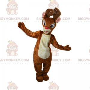 Traje de mascota BIGGYMONKEY™ de reno navideño de nariz roja