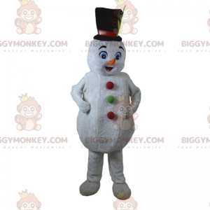 Λευκή στολή μασκότ BIGGYMONKEY™ Χιονάνθρωπος, Χριστουγεννιάτικη