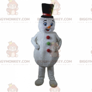 Weißer Schneemann BIGGYMONKEY™ Maskottchen-Kostüm