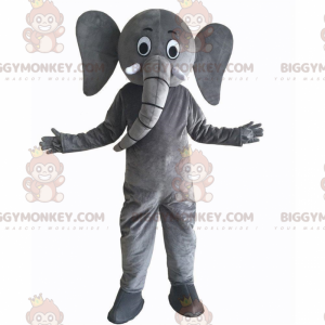 Hauska jättiläinen harmaa norsu BIGGYMONKEY™ maskottiasu, puku