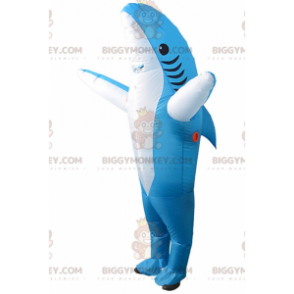 Φουσκωτή στολή μασκότ BIGGYMONKEY™ Blue Shark, Στολή Giant Shark - Μασκότ ψαριών - BIGGYMONKEY_011496 - BiggyMonkey.com