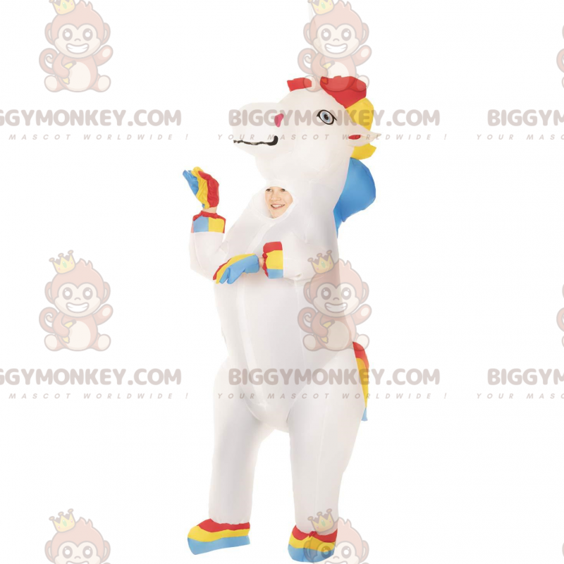 Costume de mascotte BIGGYMONKEY™ de licorne gonflable très
