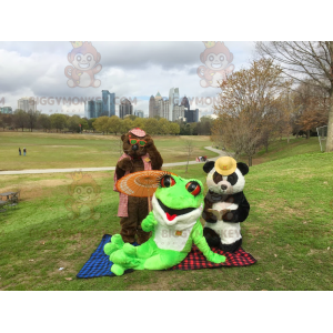 3 BIGGYMONKEY™s-mascottes: een bruine beer, een panda en een