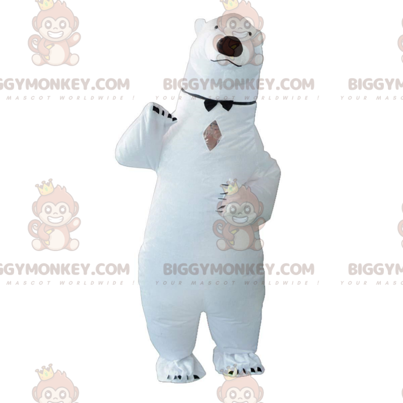 BIGGYMONKEY™ Disfraz inflable de mascota de oso polar, disfraz BIGGYMONKEY™ Disfraz inflable de mascota de oso polar, disfraz
