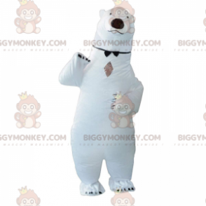 BIGGYMONKEY™ Inflatable Polar Bear Mascot Costume, Giant White