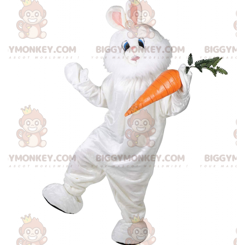 BIGGYMONKEY™ costume da mascotte coniglio bianco grassoccio e BIGGYMONKEY™ costume da mascotte coniglio bianco grassoccio e