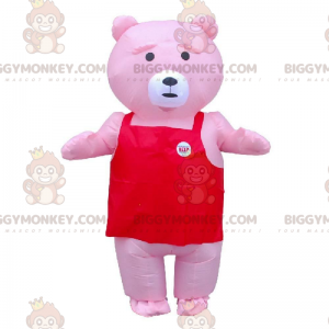 Fantasia de mascote de ursinho de pelúcia rosa inflável