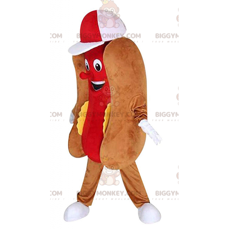 BIGGYMONKEY™ jättiläinen hot dog maskottiasu, katuruokaasu BIGGYMONKEY™ jättiläinen hot dog maskottiasu, katuruokaasu