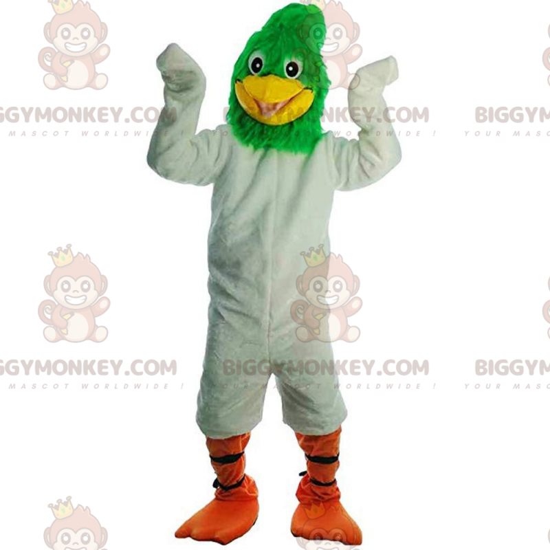 Costume de mascotte BIGGYMONKEY™ d'oiseau vert de Taille L (175-180 CM)