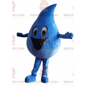 Giant Blue Blob BIGGYMONKEY™ mascottekostuum met grote glimlach