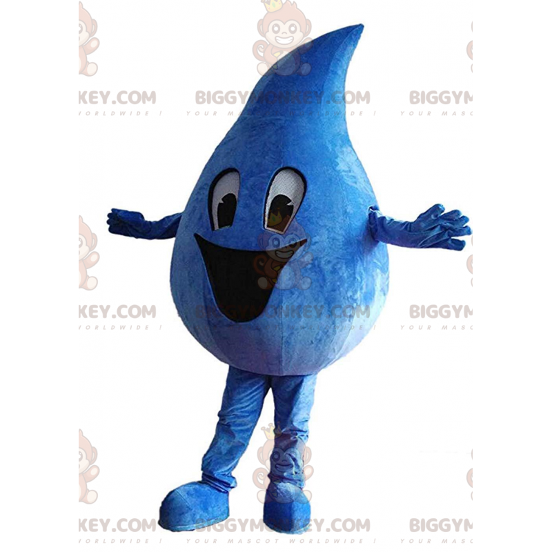 Giant Blue Blob BIGGYMONKEY™ maskotdräkt med stort leende -
