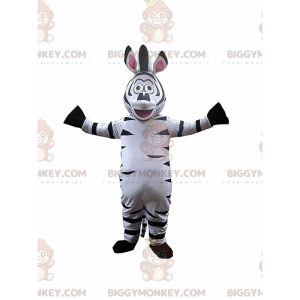 Kostým maskota BIGGYMONKEY™ Martyho, slavné kreslené zebry –