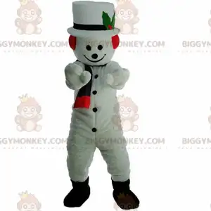 Snowman BIGGYMONKEY™ Mascot Costume with Hat and Scarf –