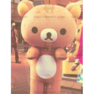 BIGGYMONKEY™ Grote bruine en gele teddybeer mascottekostuum -