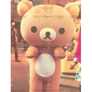 BIGGYMONKEY™ Grote bruine en gele teddybeer mascottekostuum -