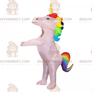 Costume da mascotte Gonfiabile Unicorno Rosa BIGGYMONKEY™ con