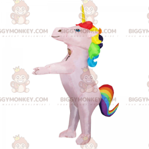 Costume de mascotte BIGGYMONKEY™ de licorne rose gonflable avec