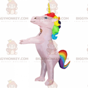 Costume de mascotte BIGGYMONKEY™ de licorne rose gonflable avec