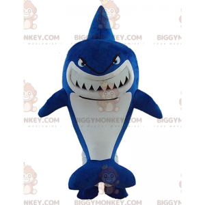 BIGGYMONKEY™ Maskottchenkostüm Wild aussehendes Big Blue Shark