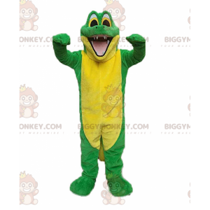 Grøn og gul krokodille BIGGYMONKEY™ maskot kostume, alligator