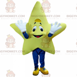 Στολή μασκότ Giant Smiling Yellow Star BIGGYMONKEY™, Στολή αστεριών - Μη ταξινομημένες μασκότ - BiggyMonkey.com