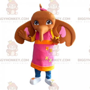 BIGGYMONKEY™ maskotkostume af Sula den farverige elefantven af