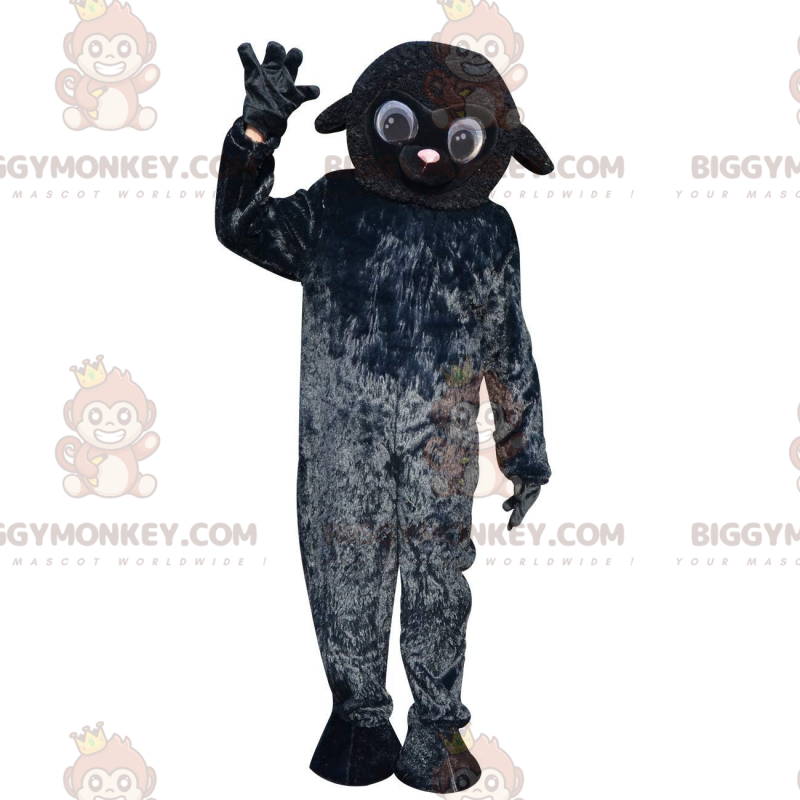Very cute black sheep BIGGYMONKEY™ mascot costume, farm costume