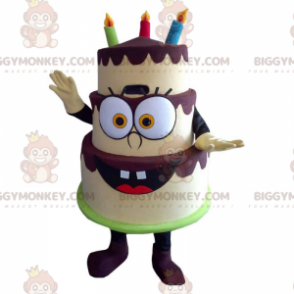 Costume de mascotte BIGGYMONKEY™ de gâteau d'anniversaire