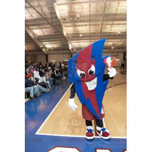 Disfraz de mascota BIGGYMONKEY™ en un rayo rojo y azul muy