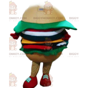 BIGGYMONKEY™ Maskottchenkostüm Burger mit Salat, Tomaten