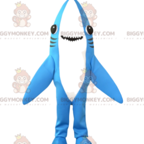 BIGGYMONKEY™ Costume mascotte squalo bianco e blu gigante super