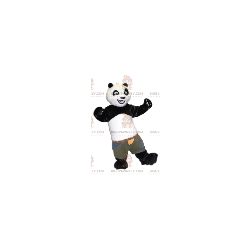 Sort og hvid Panda BIGGYMONKEY™ maskotkostume med Khaki Shorts - Pandas maskot - BIGGYMONKEY_011558 - BiggyMonkey.com