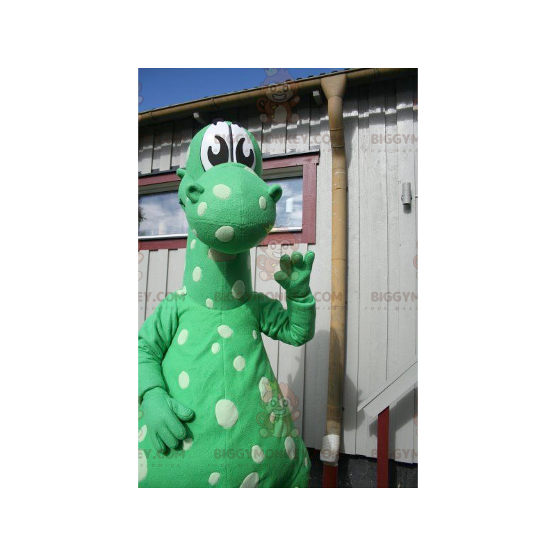 BIGGYMONKEY™ Green Dots Dinosaur Dragon Mascot Costume –