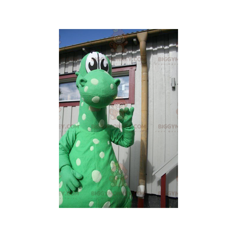 BIGGYMONKEY™ Green Dots Dinosaur Dragon Mascot Costume -