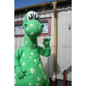 Traje de mascote de dinossauro com pontos verdes BIGGYMONKEY™ –