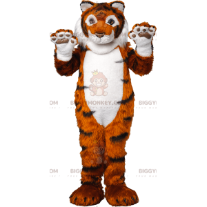 Giant Tiger BIGGYMONKEY™ Mascot Costume. tiger costume -