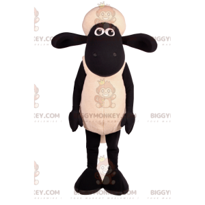 Στολή μασκότ BIGGYMONKEY™ από ασπρόμαυρο πρόβατο Big Ears -