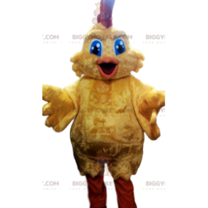  Geel BIGGYMONKEY™-mascottekostuum met superkip. super kip kostuum - Hennen mascotte - Hanen - Kippen - BiggyMonkey.com