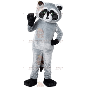 Black and Gray Raccoon BIGGYMONKEY™ Mascot Costume. raccoon