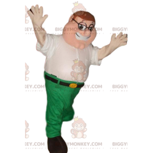 BIGGYMONKEY™ Μασκότ Κοστούμι Funny Man με λευκό πουκάμισο και