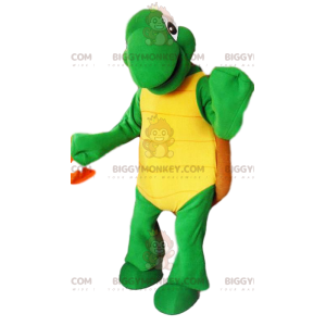 BIGGYMONKEY™ Maskottchen-Kostüm Grüne Schildkröte und brauner